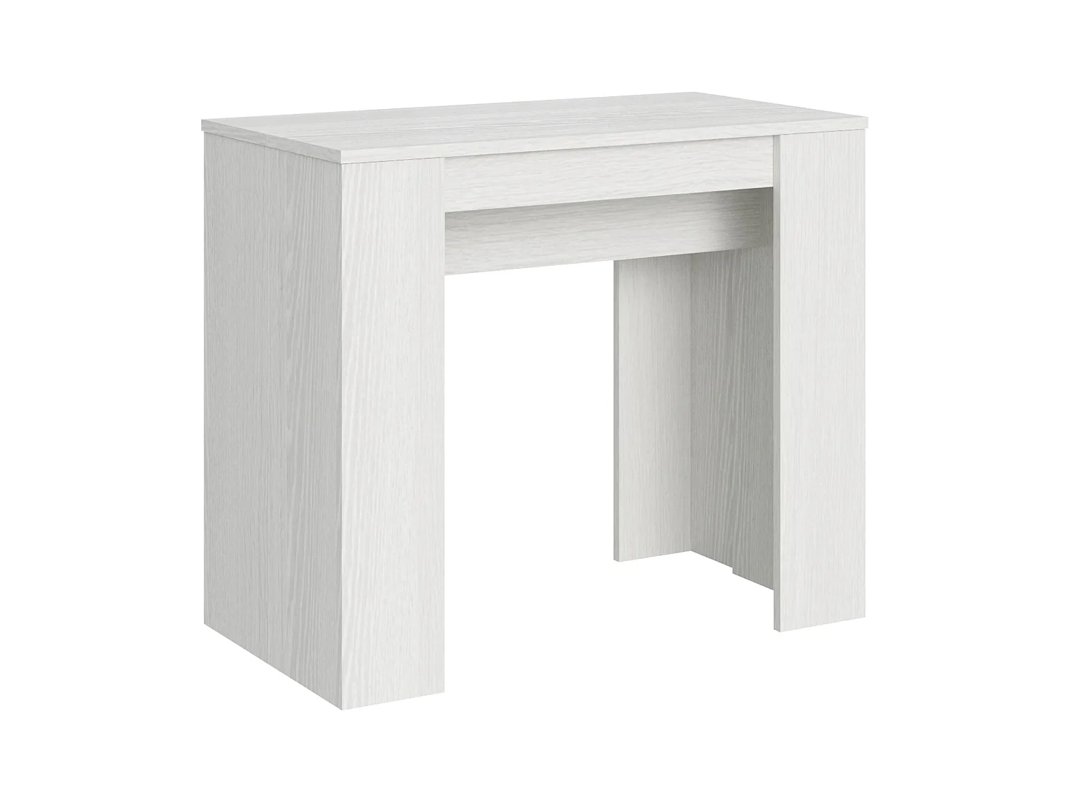 Consola extensible de madera Bina 90x48/204 o 90x48/308 cm-Color Blanco-Alargaderas 5 extensiones