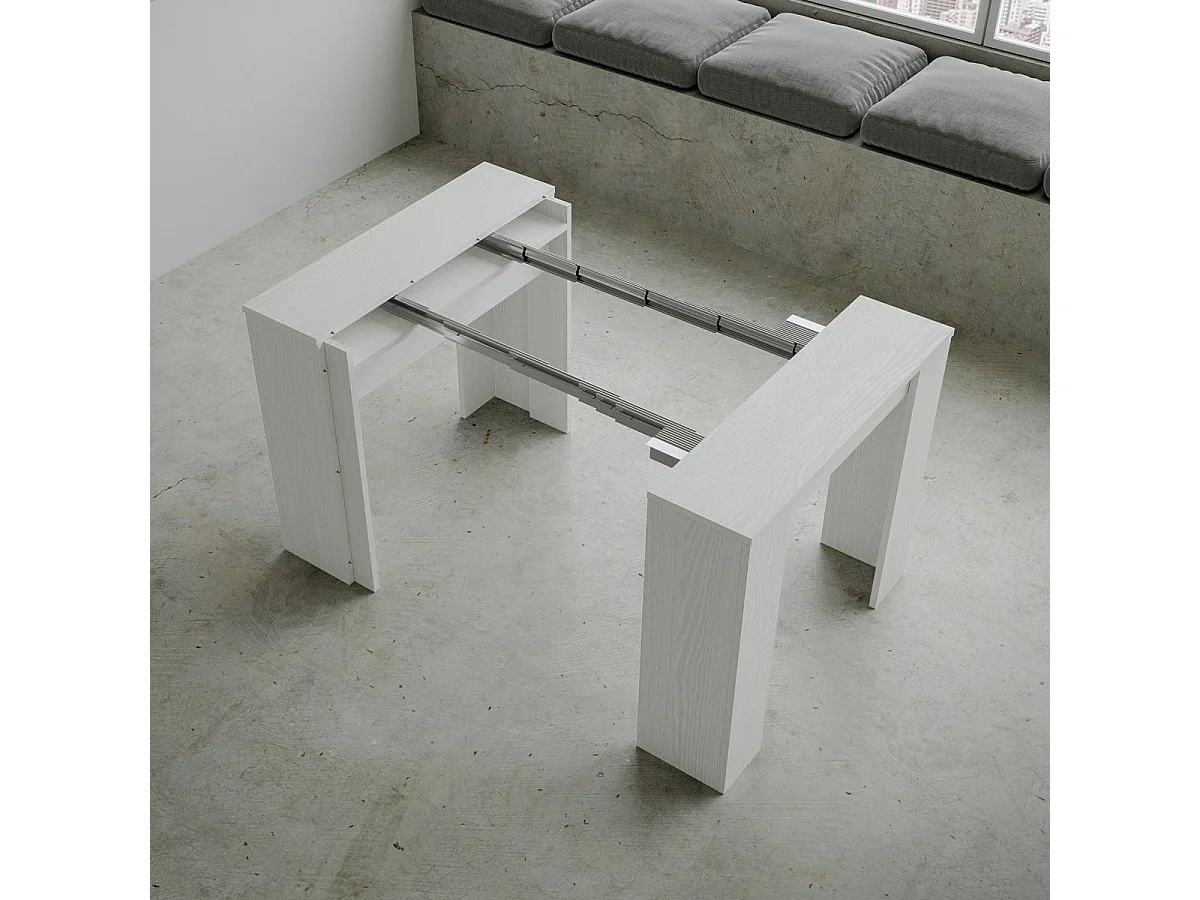 Console extensible 90x48/308 cm Basic frêne blanc