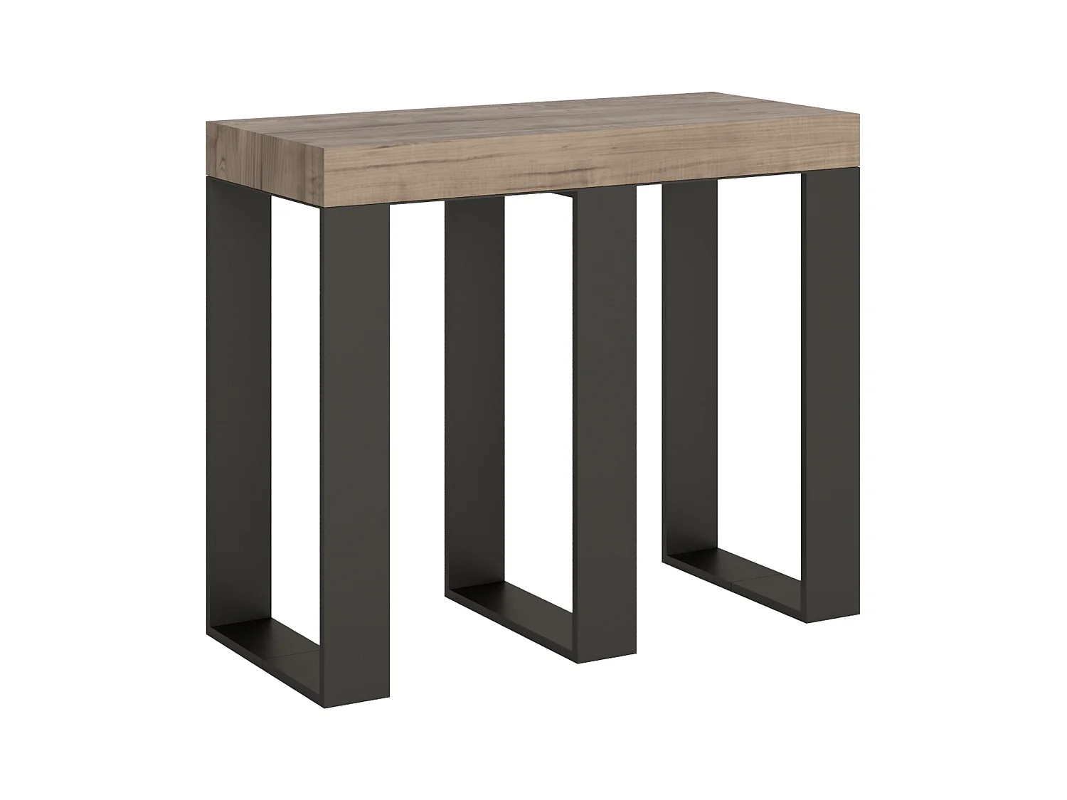 Console extensible 90x40/300 cm Sintesi Chêne Nature cadre Anthracite