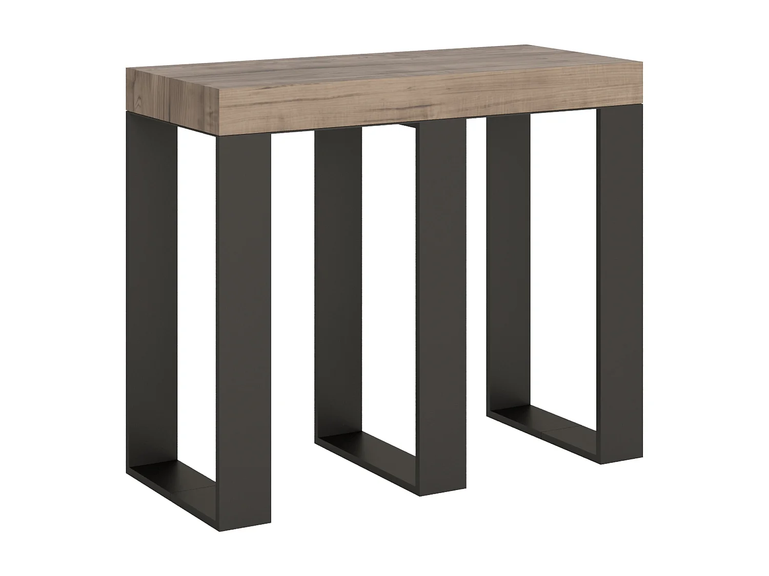 Console extensible 90x40/300 cm Sintesi Chêne Nature cadre Anthracite