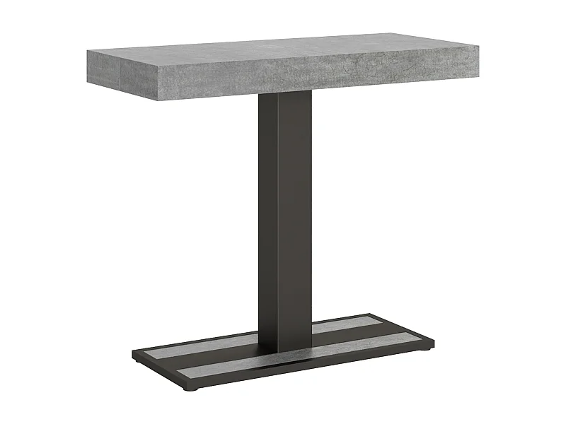 Uitschuifbare sidetable 90x40/196 cm Capital Small cement met antraciet frame
