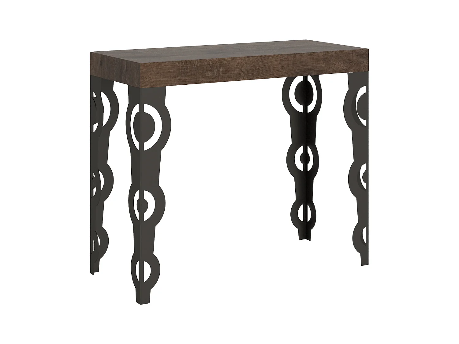Console extensible 90x40/300 cm Karamay Noyer cadre Anthracite
