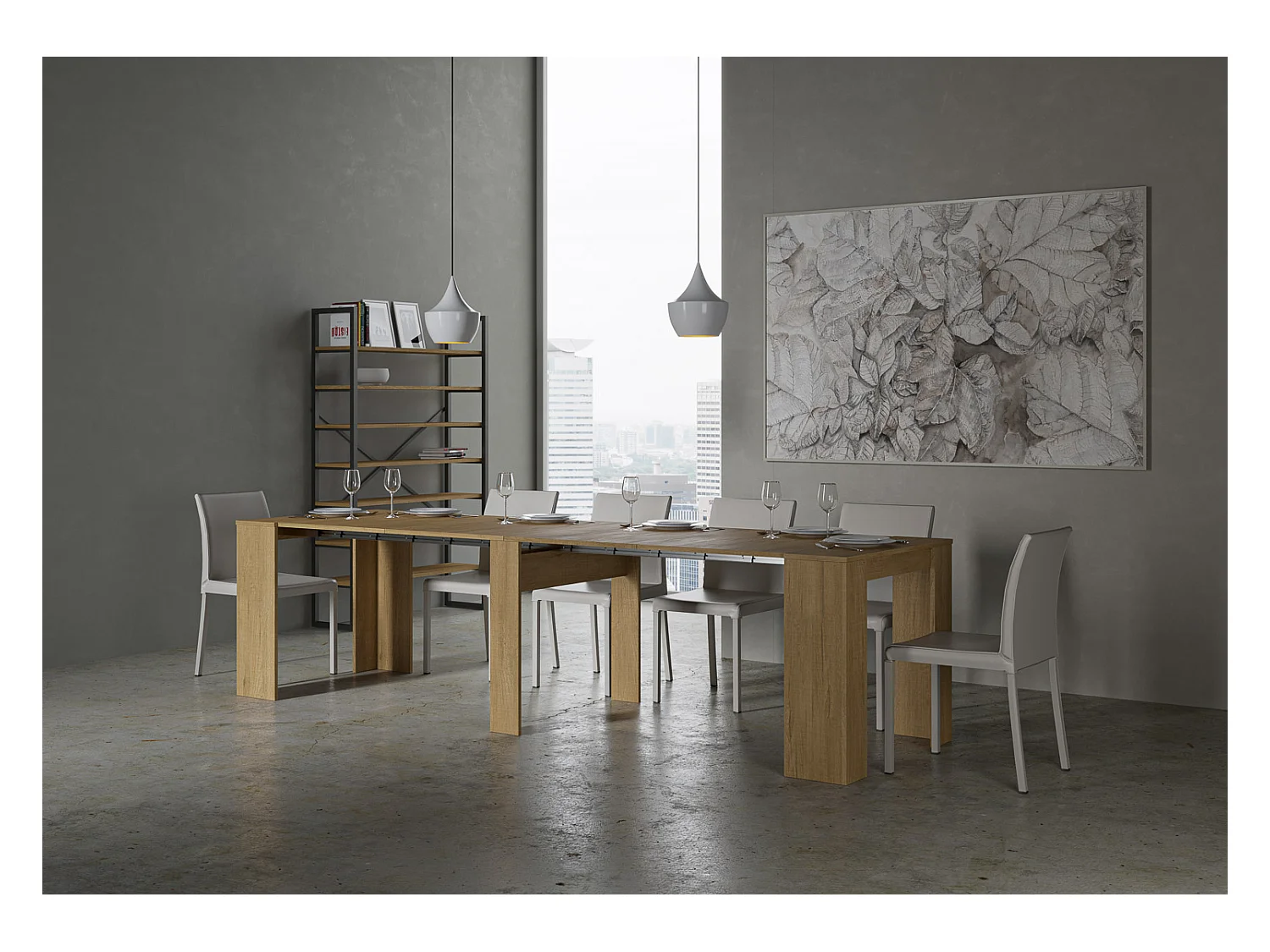 Ausziehbare Konsole 90x48/296 cm Venus Quercia Natura