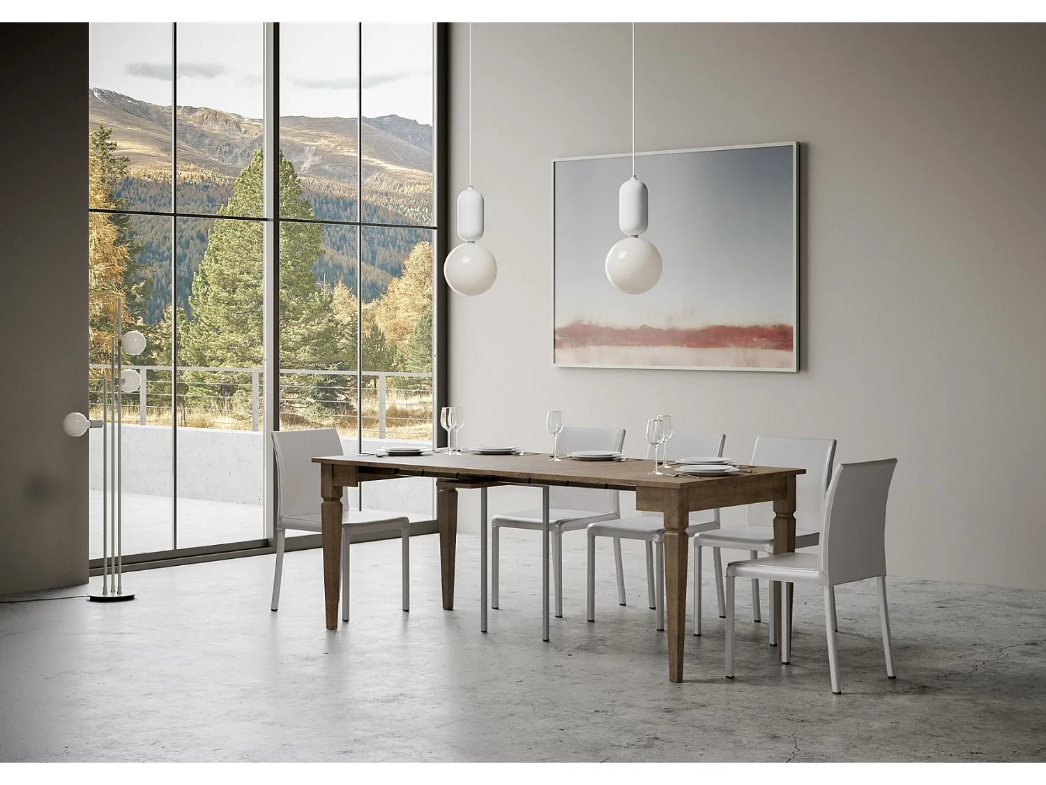 Console extensible 90x48/308 cm Empire Noyer