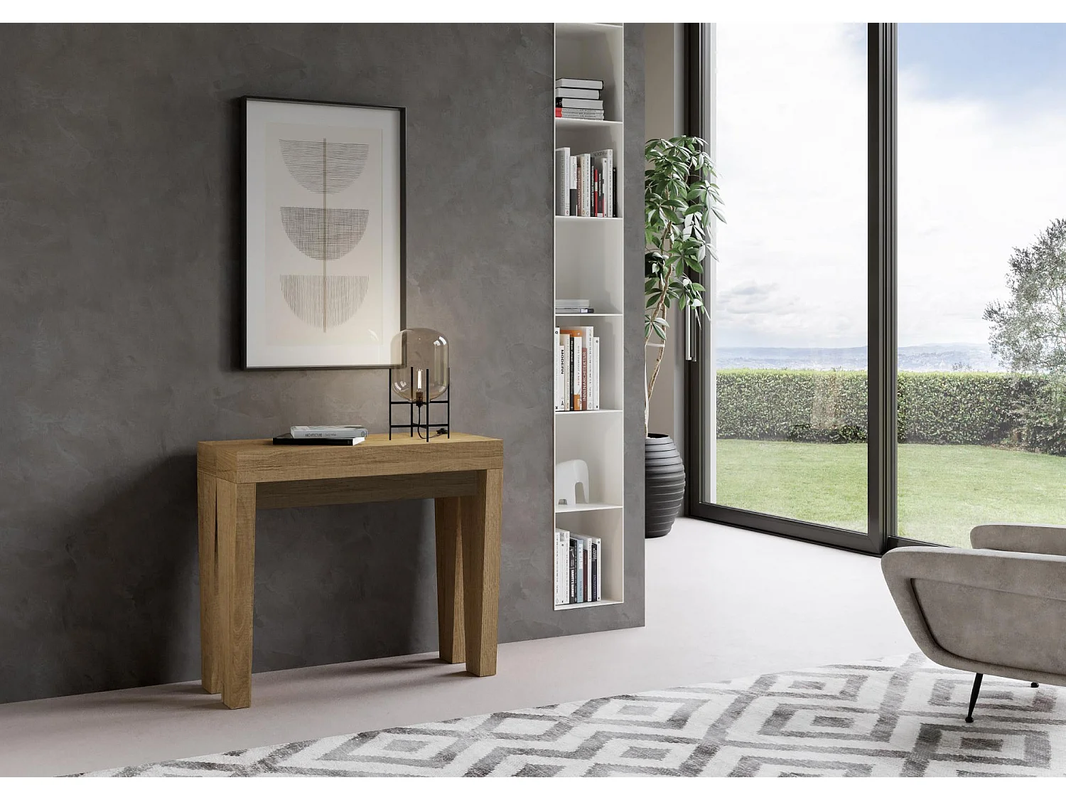 Konsola rozkładana 90x40/196 cm Spimbo Small Dąb naturalny