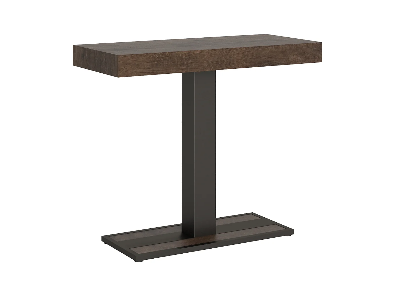 Console extensible 90x40/300 cm Capital Premium Noyer cadre Anthracite