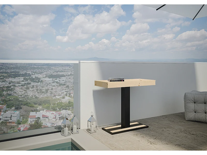 Console Mimosa Premium Sapin Nature cadre Anthracite