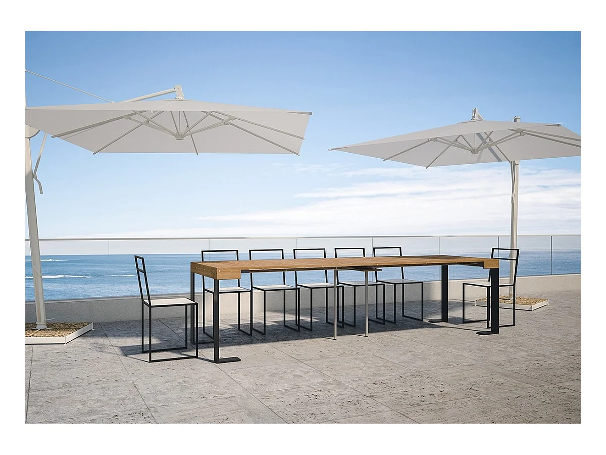 Konsola rozkładana 90x40/290 cm Tecno Abete Tinto rama Antracyt