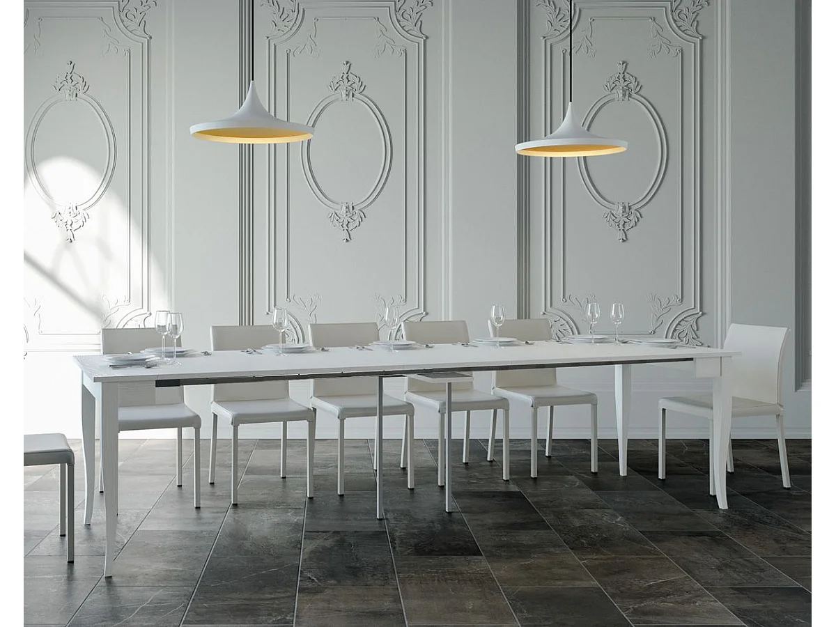 Console extensible 90x48/308 cm Sciabola frêne blanc