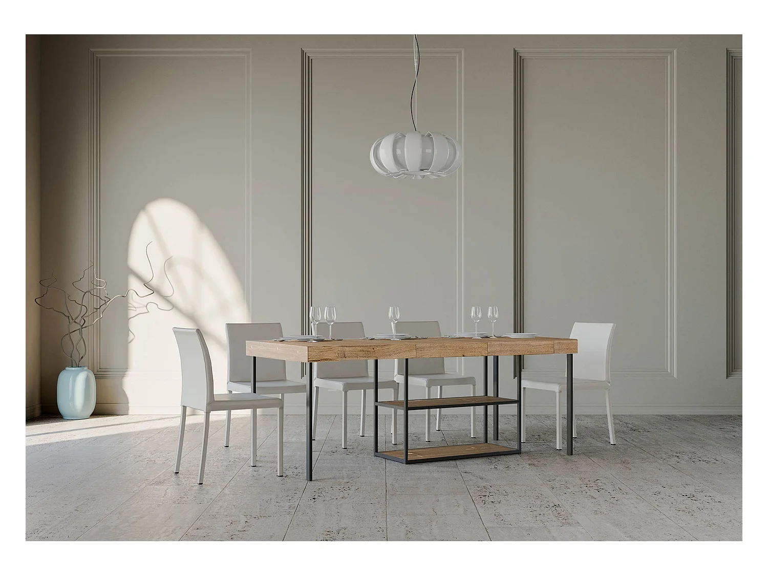 Konsola rozkładana 90x40/196 cm Plano Mały Dąb Premium Natura Struktura Antracyt