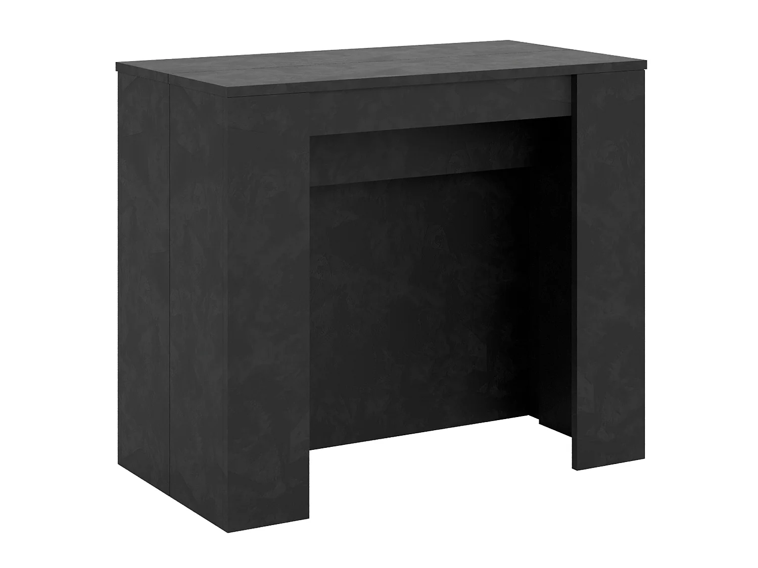 Konsola rozkładana 90x48/296 cm Venus Antracytowy efekt stucco wewnętrzne przedłużenia