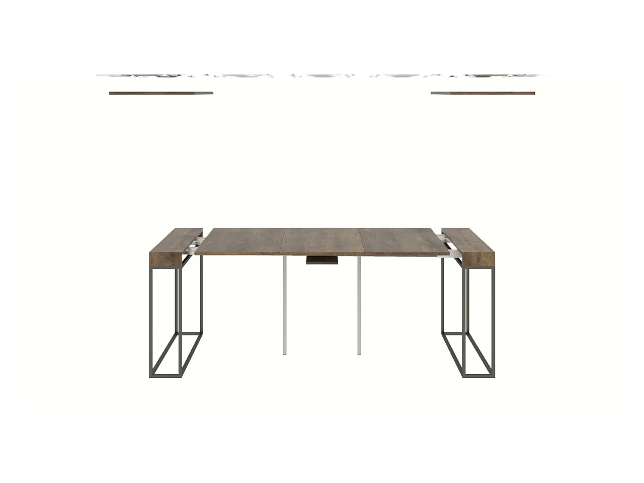 Console extensible 90x40/196 cm Epoca Small Noyer cadre Anthracite
