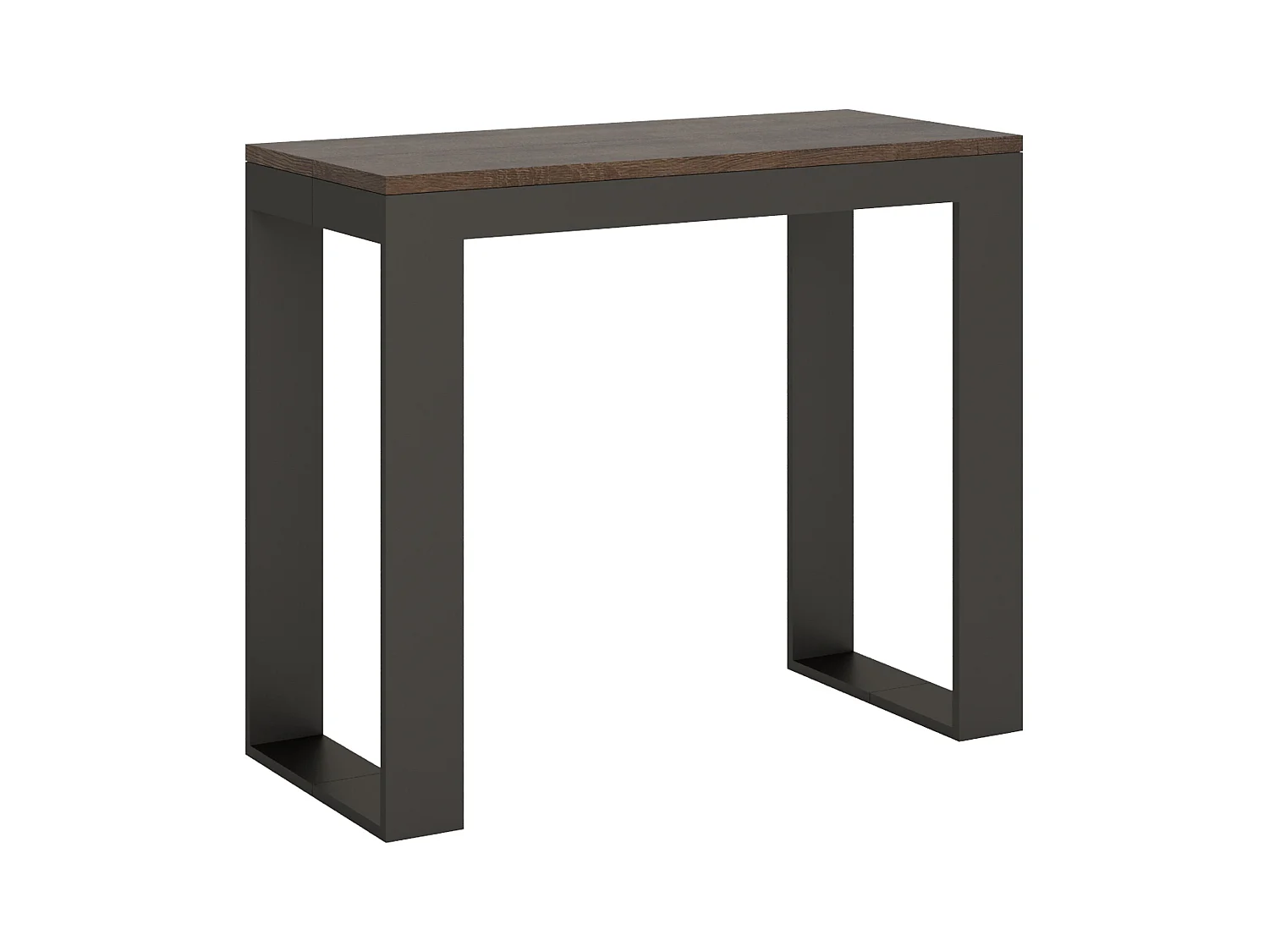 Console extensible 90x40/196 cm Tecno Evolution Small Noyer cadre Anthracite