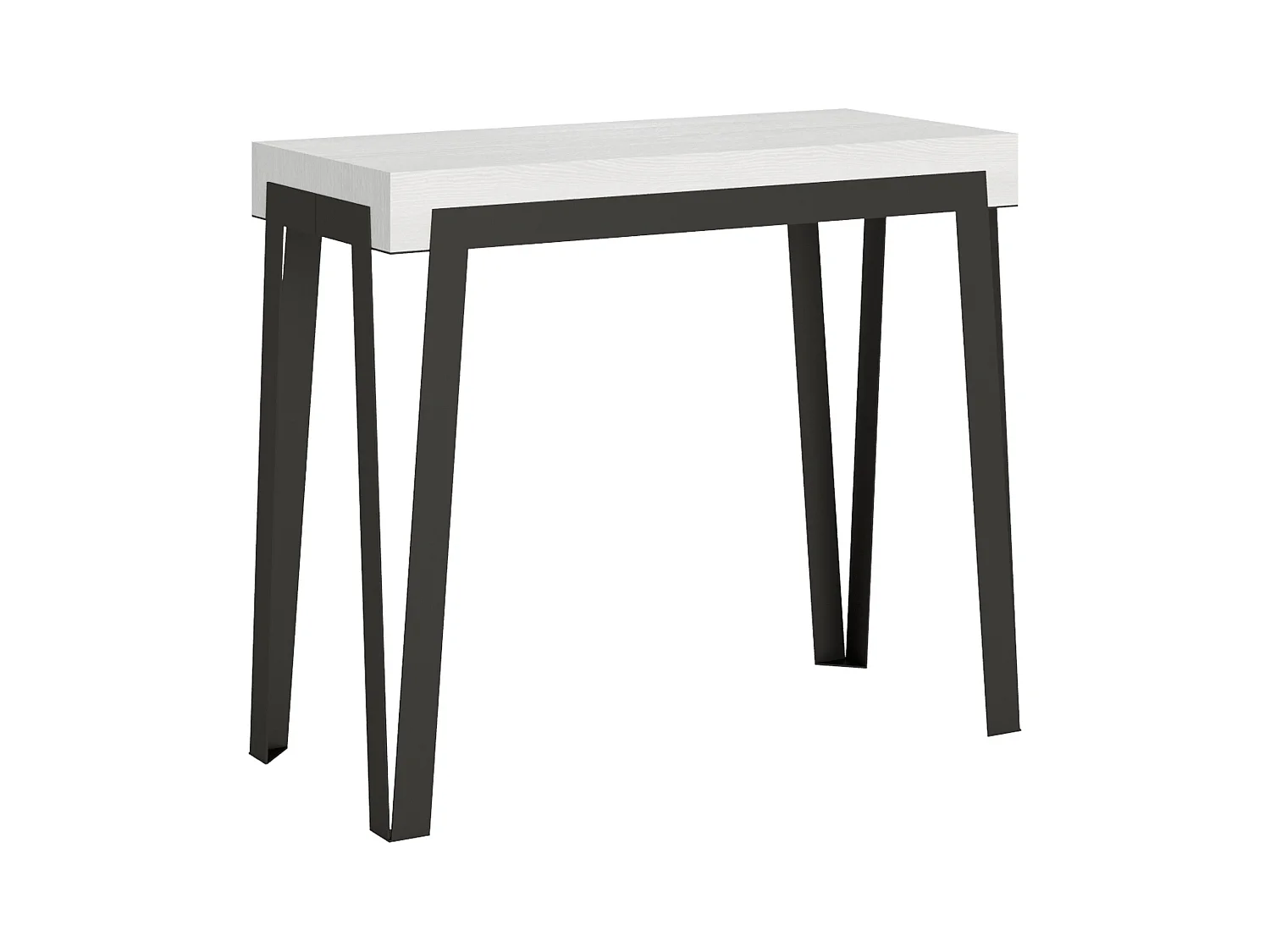 Console extensible 90x40/196 cm Rio Small Frêne Blanc cadre Anthracite