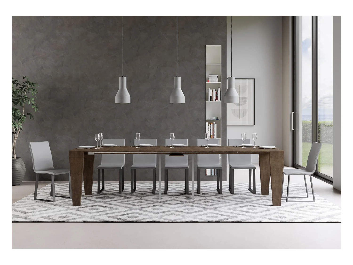 Consola extensible 90x40/300 cm Spimbo Nogal