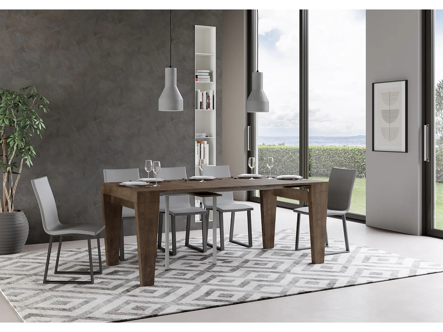 Consola extensible 90x40/300 cm Spimbo nogal