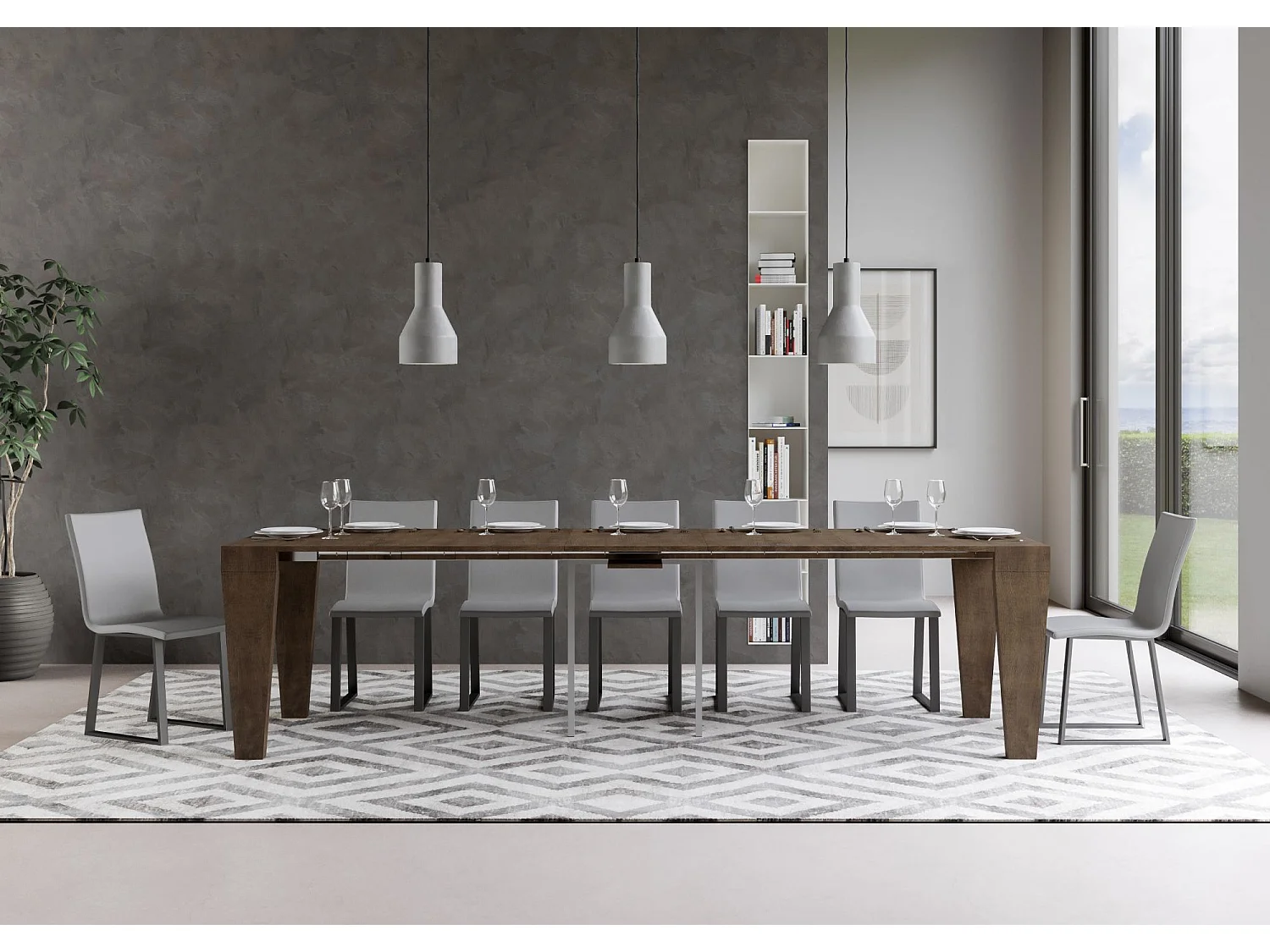 Consola extensible 90x40/300 cm Spimbo nogal