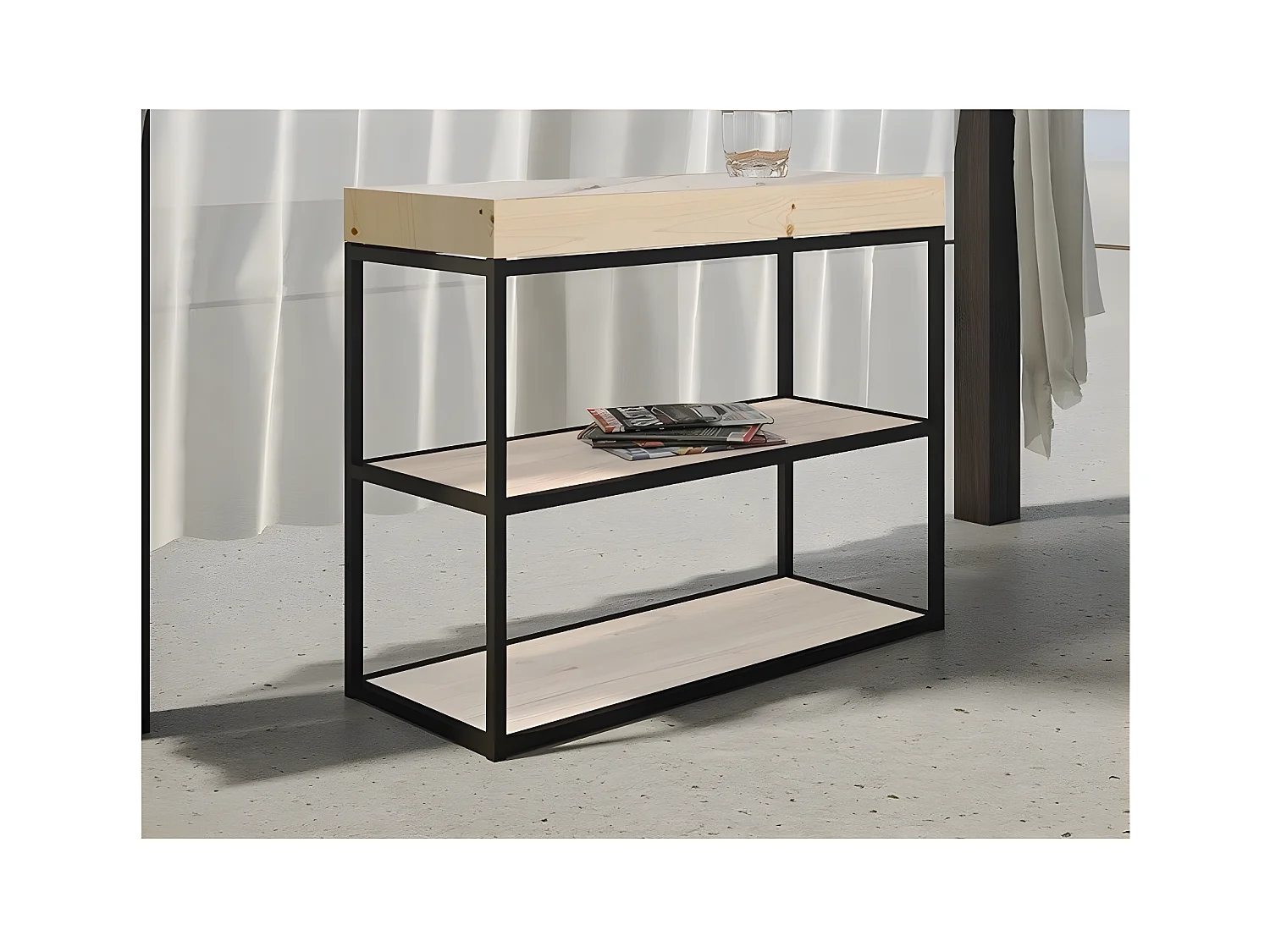 Console Camelia Small Sapin Nature cadre Anthracite