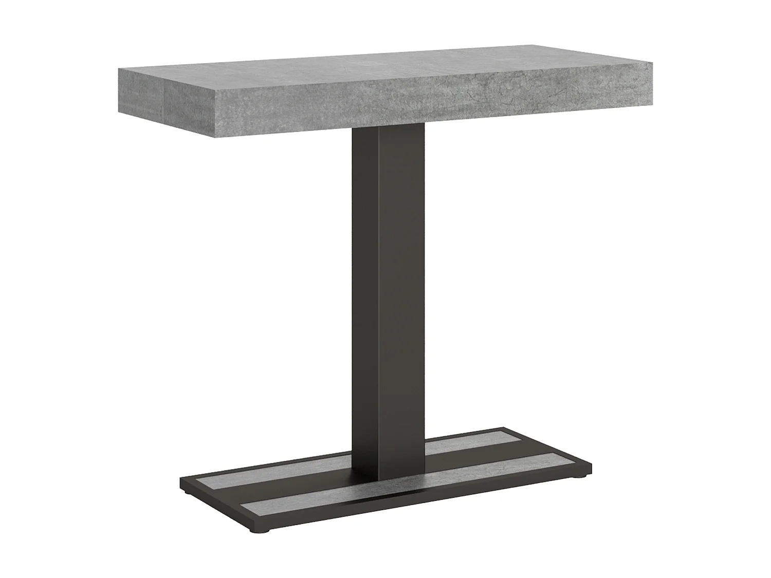 Console extensible 90x40/300 cm Capital Gris Béton cadre Anthracite
