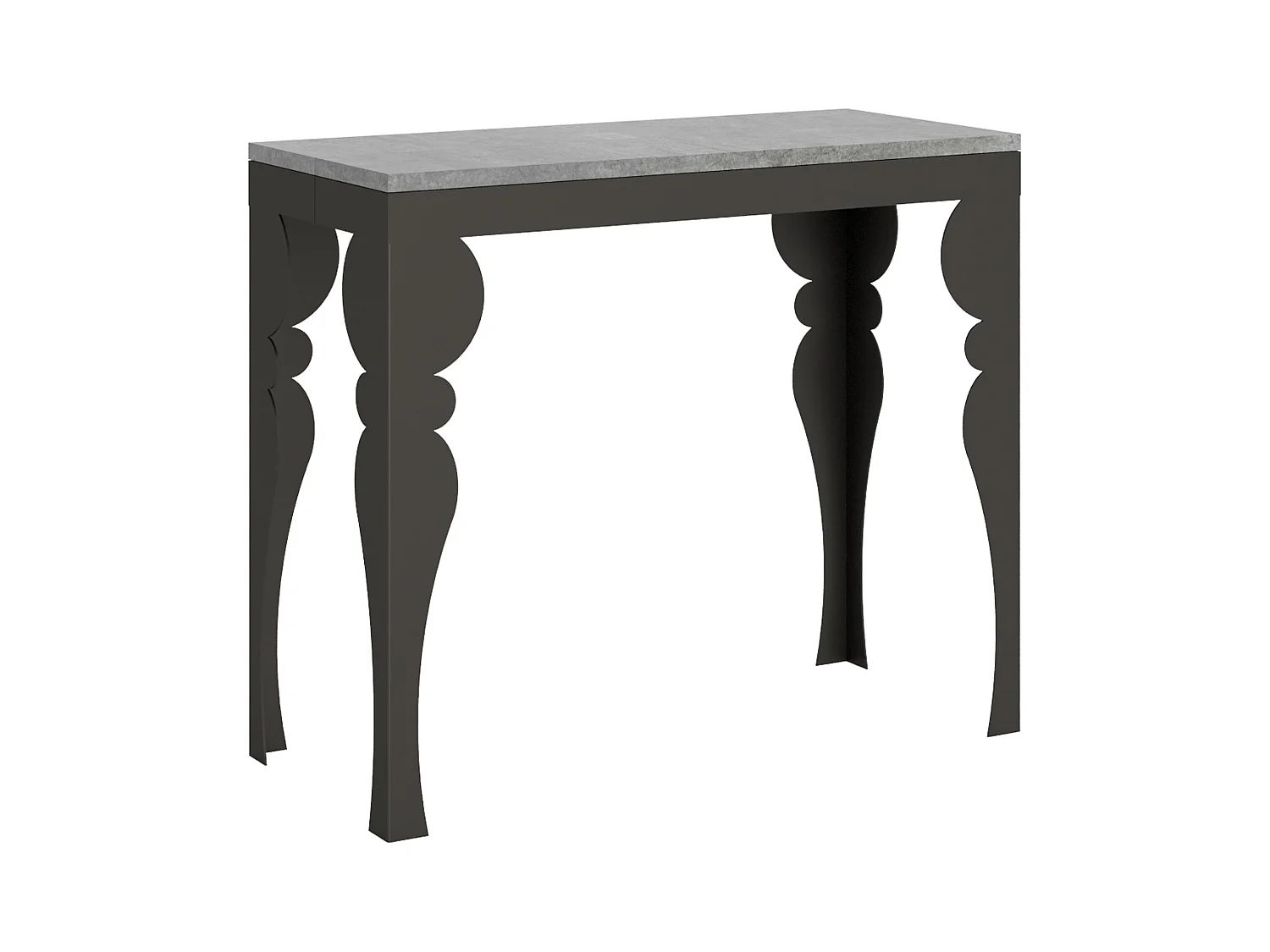 Console extensible 90x40/300 cm Paxon Evolution Gris Béton cadre Anthracite