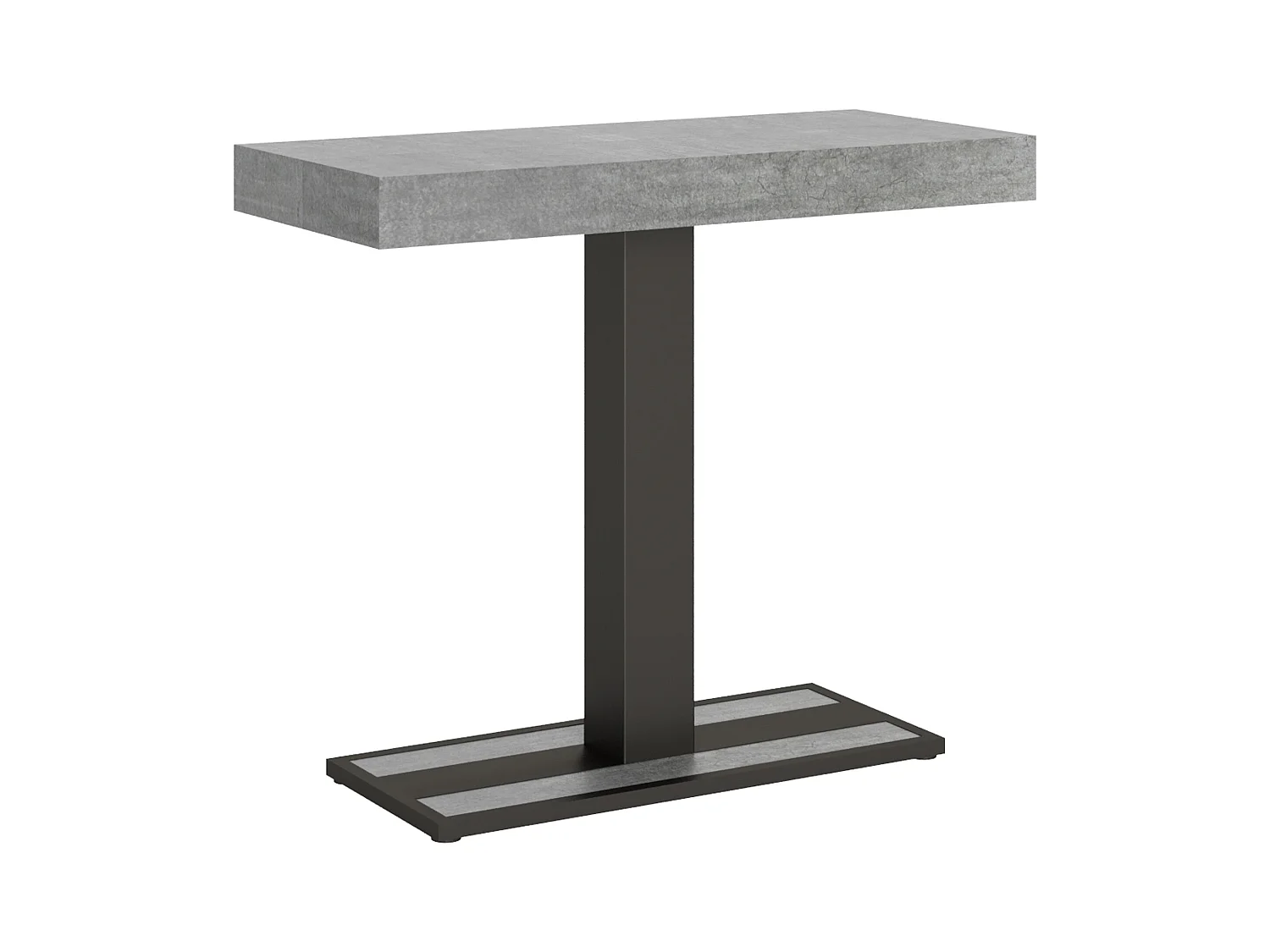 Console extensible 90x40/196 cm Capital Small Premium Gris Béton cadre Anthracite