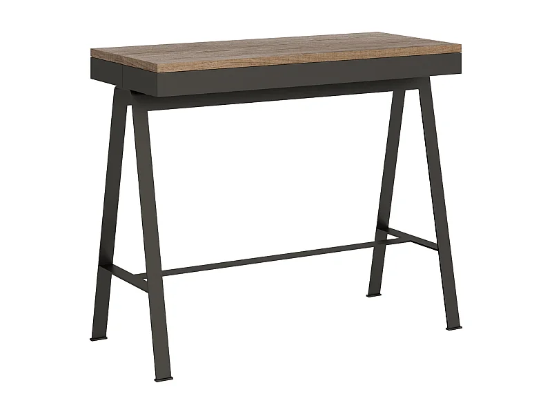 Uitschuifbare sidetable 90x40/300 cm Banco Evolution natuur eiken met antraciet frame