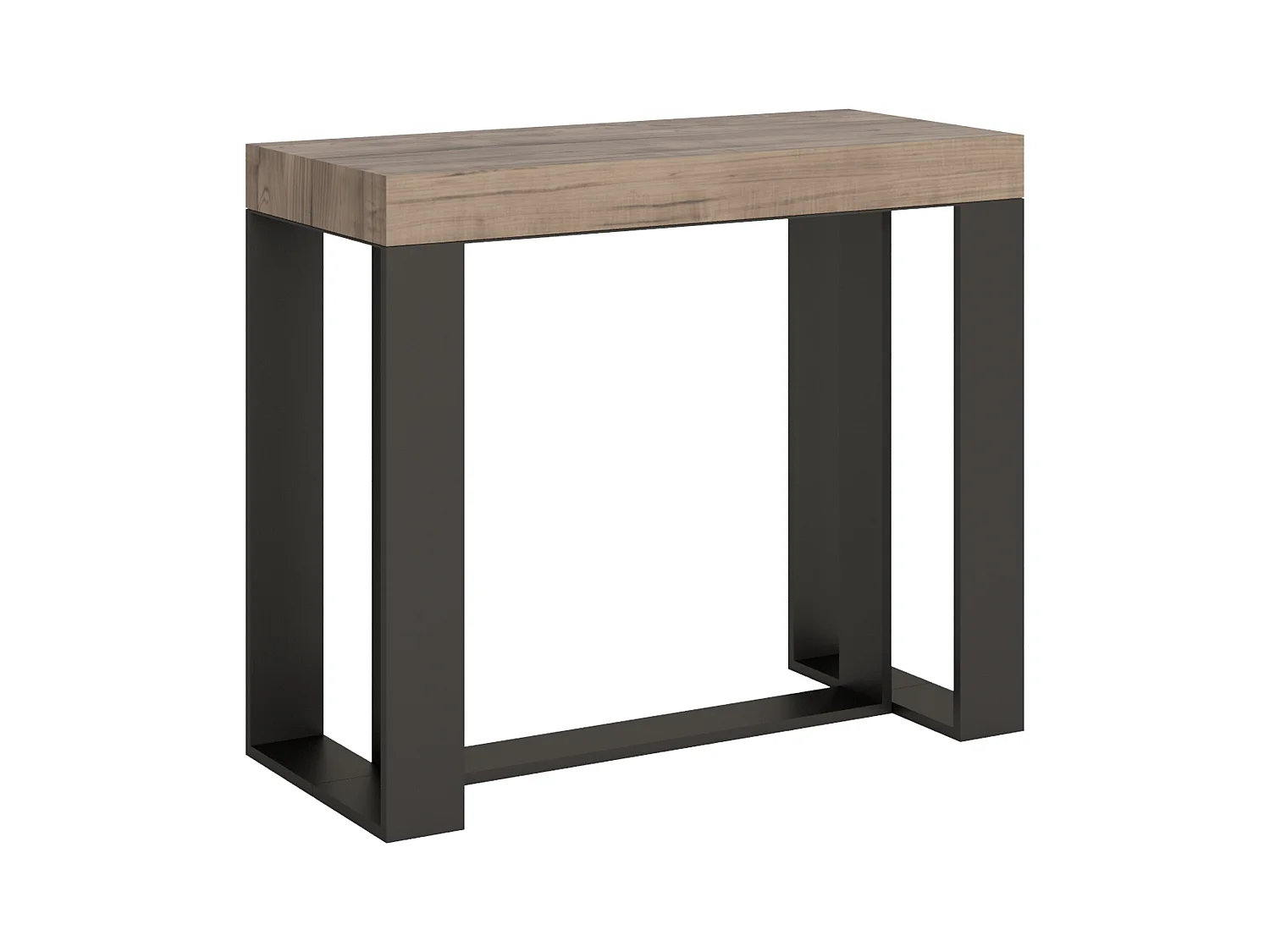 Konsola rozkładana 90x40/196 cm Futura Mały Dąb Premium Natura Struktura Antracyt