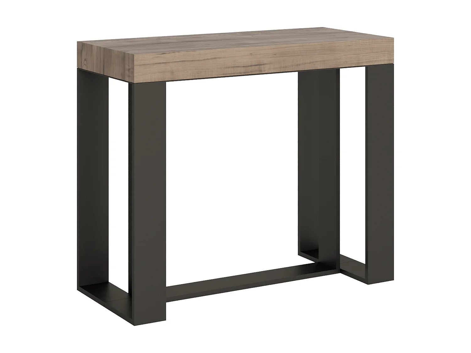 Konsola rozkładana 90x40/196 cm Futura Mały Dąb Premium Natura Struktura Antracyt