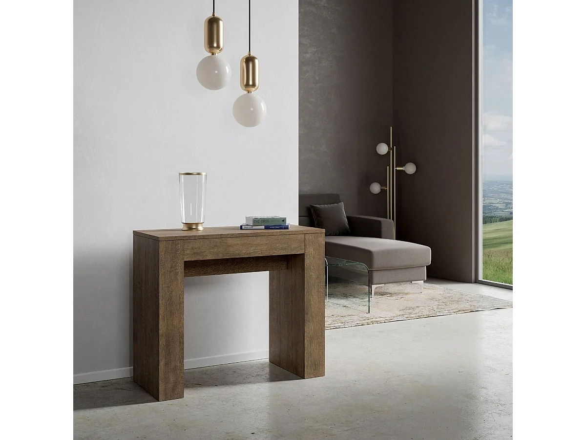 Console extensible 90x42/302 cm Modem Noyer