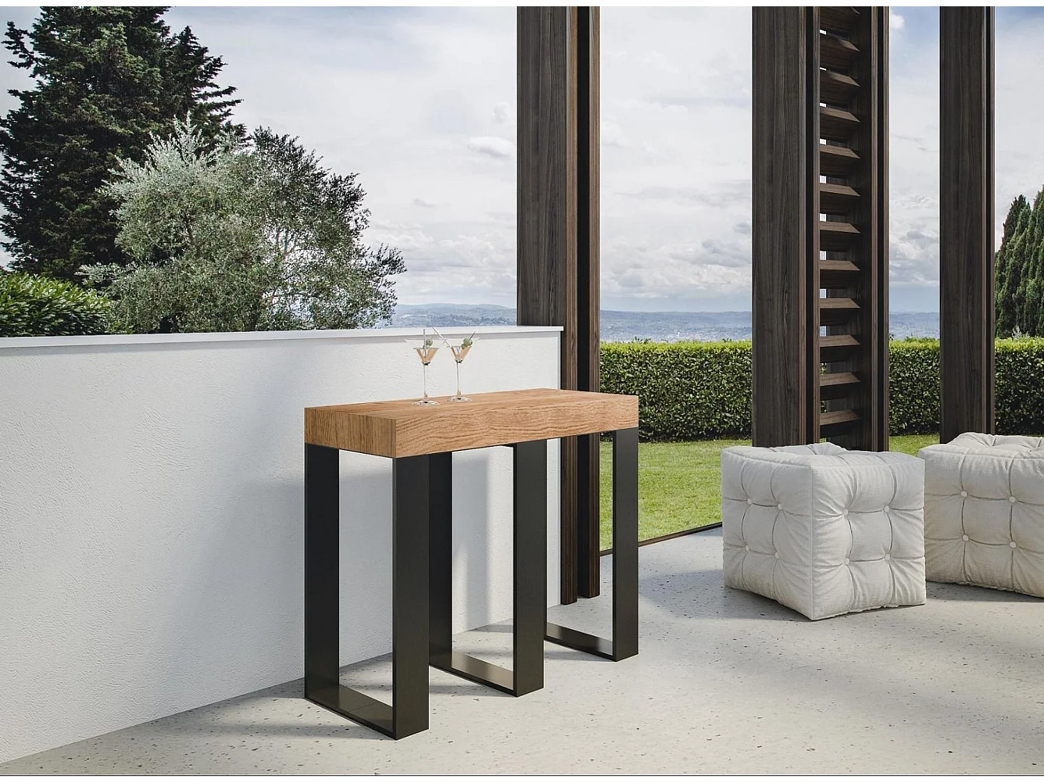 Console Primula Small Sapin Teinté cadre Anthracite