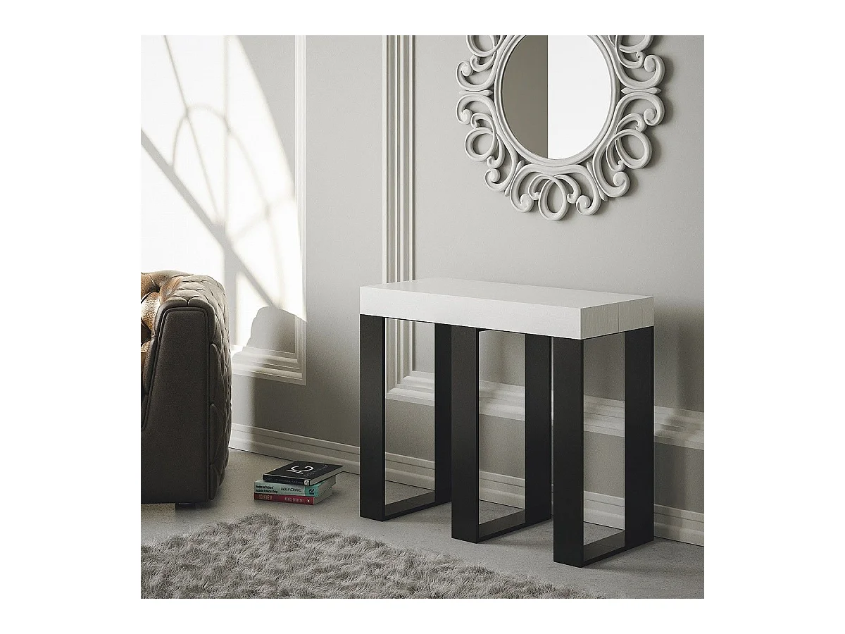 Consolle allungabile 90x40/196 cm Sintesi Small bianco frassino