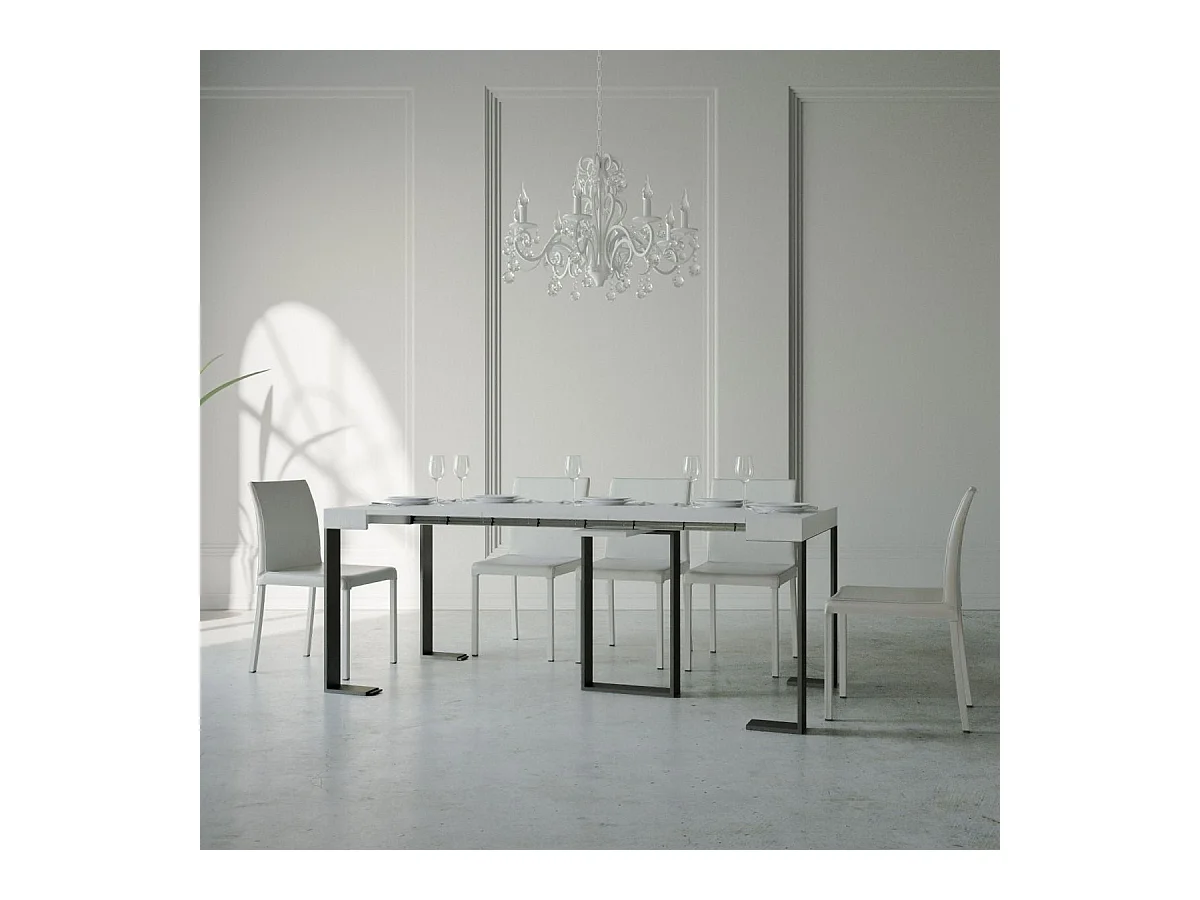 Consolle allungabile 90x40/196 cm Sintesi Small bianco frassino