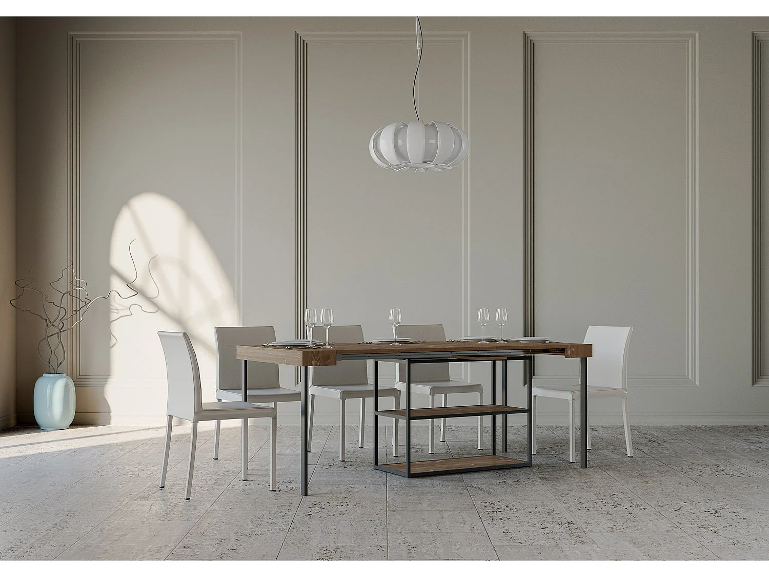 Console Camelia Small Sapin Teinté cadre Anthracite