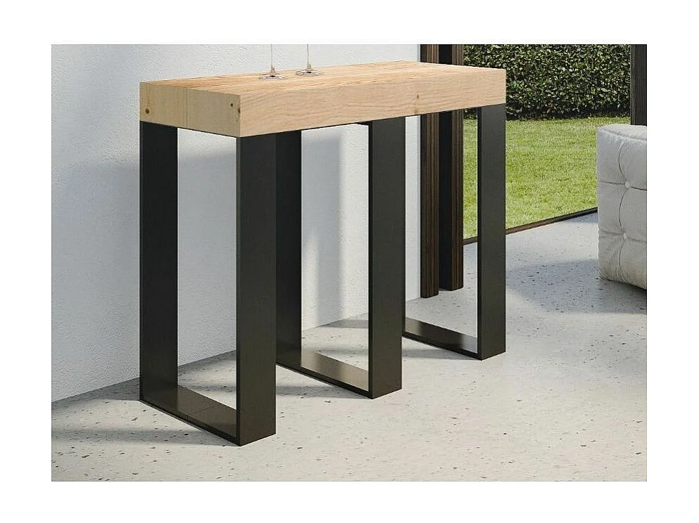 Console Primula Small Premium Sapin Nature cadre Anthracite