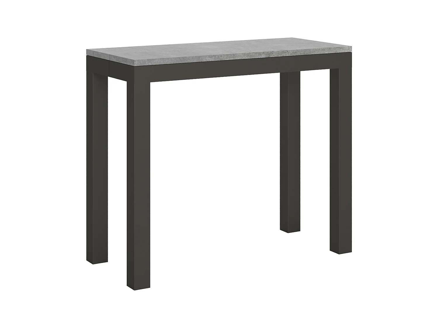 Console extensible 90x40/196 cm Everyday Small Evolution Gris Béton cadre Anthracite