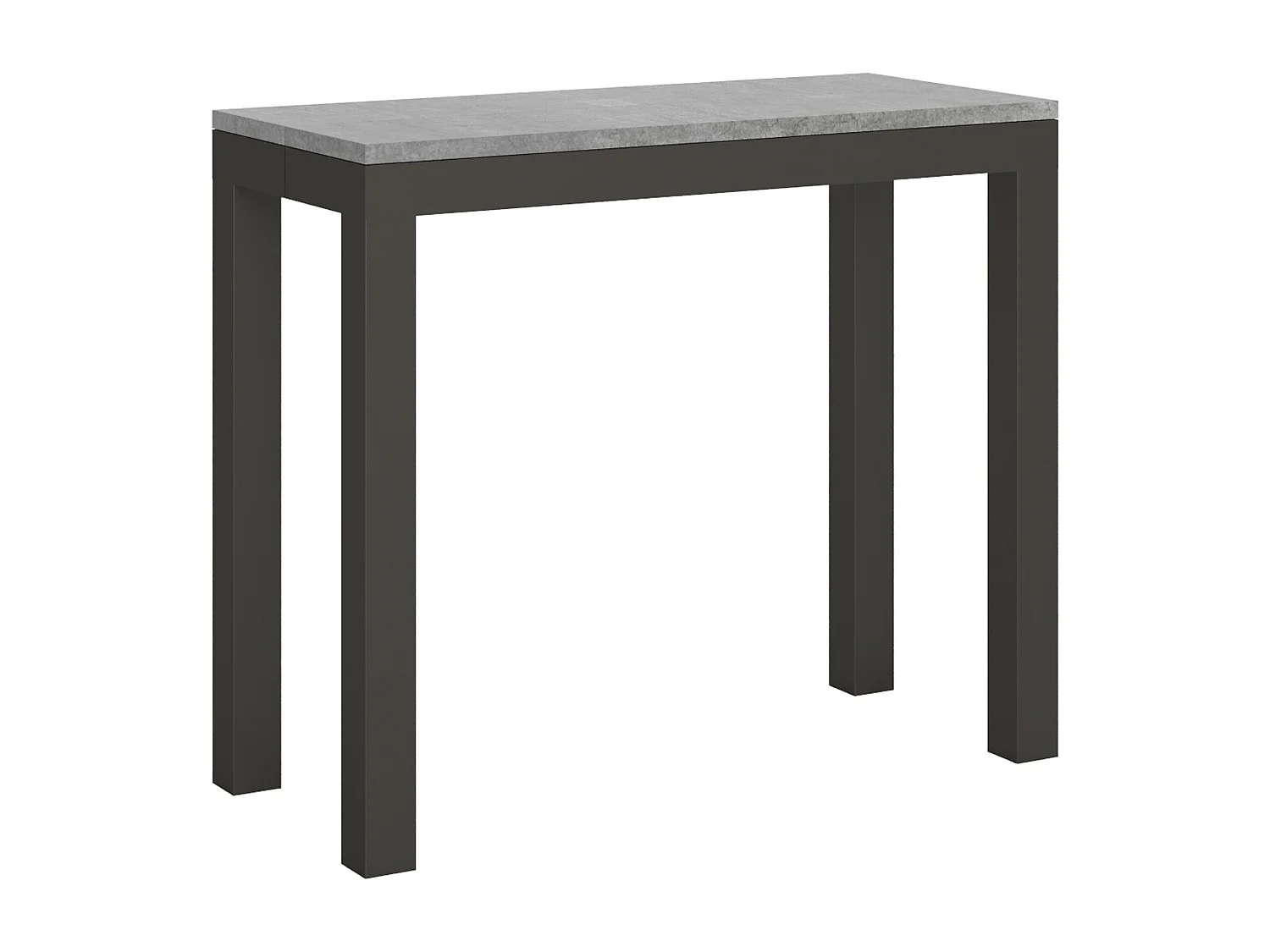 Ausziehbarer Konsolentisch 90x40/196 cm Everyday Small Evolution Zement mit Eisenrahmen aus Anthrazit
