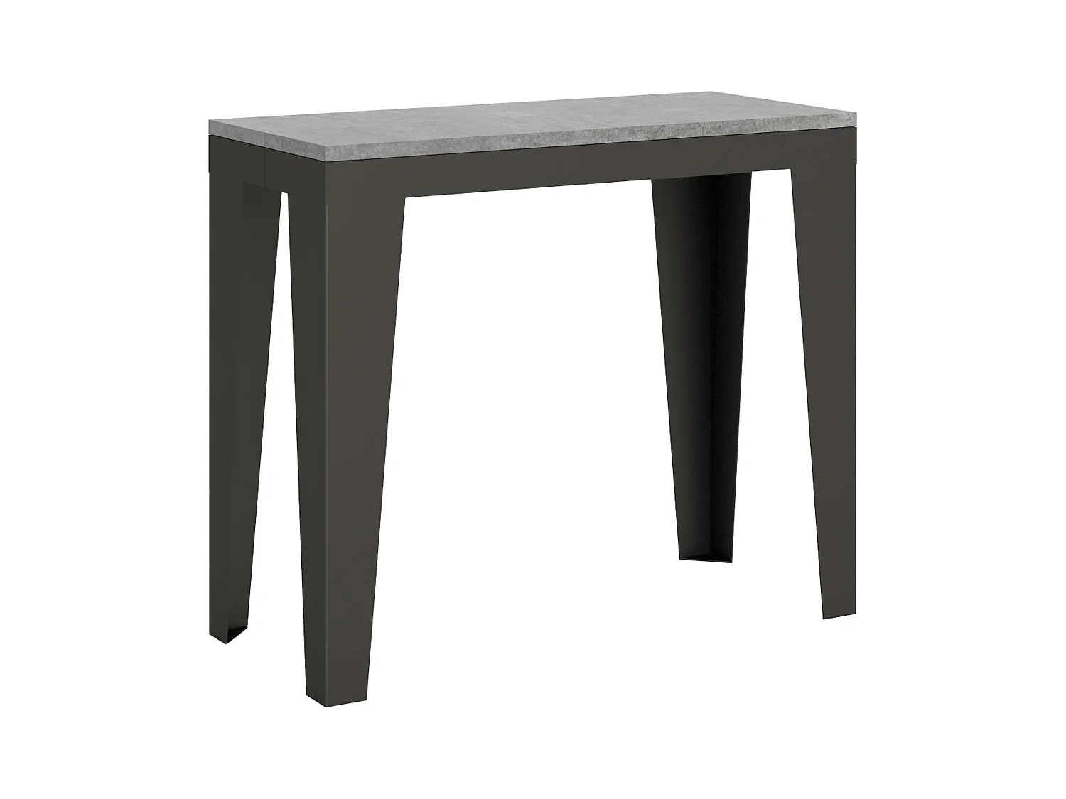 Console extensible 90x40/300 cm Flame Evolution Gris Béton cadre Anthracite