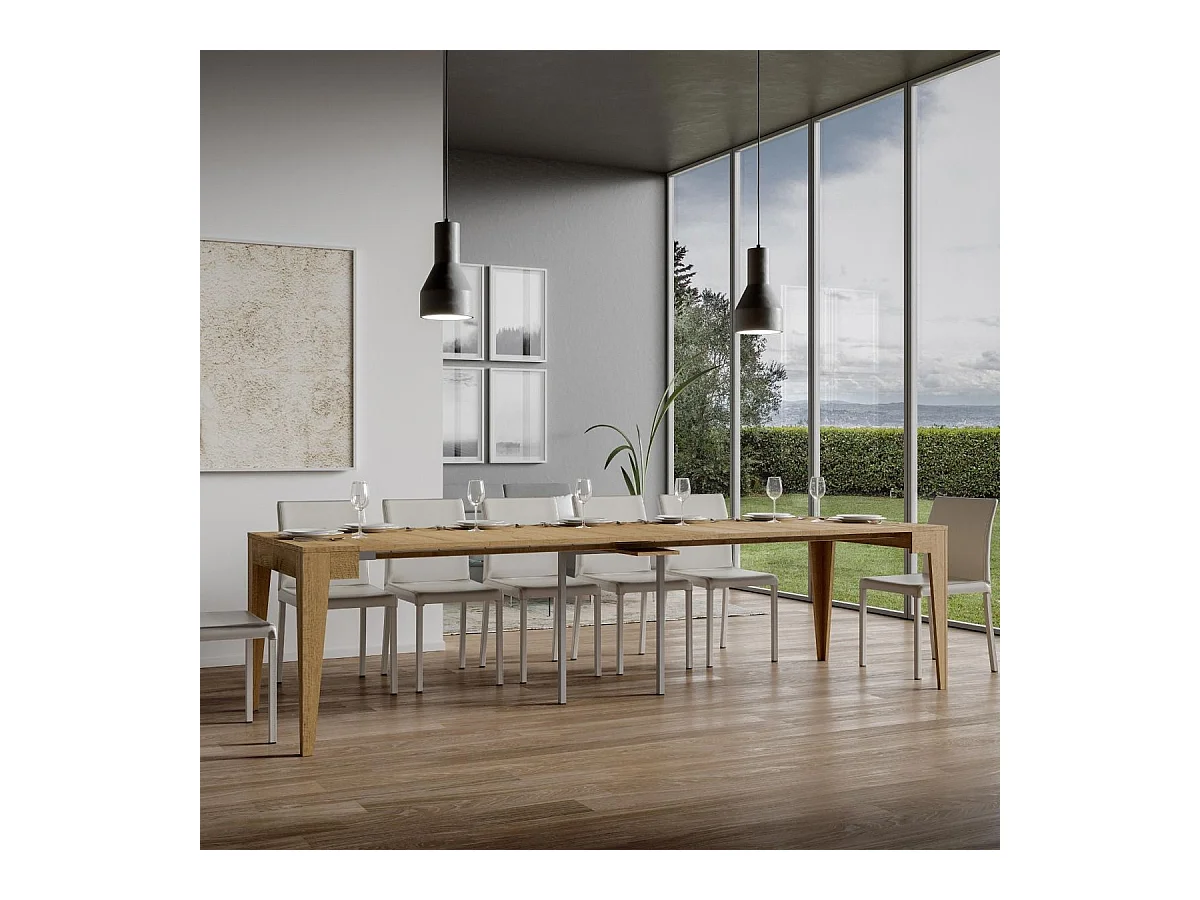 Console extensible 90x42/302 cm Isotta Chêne Nature