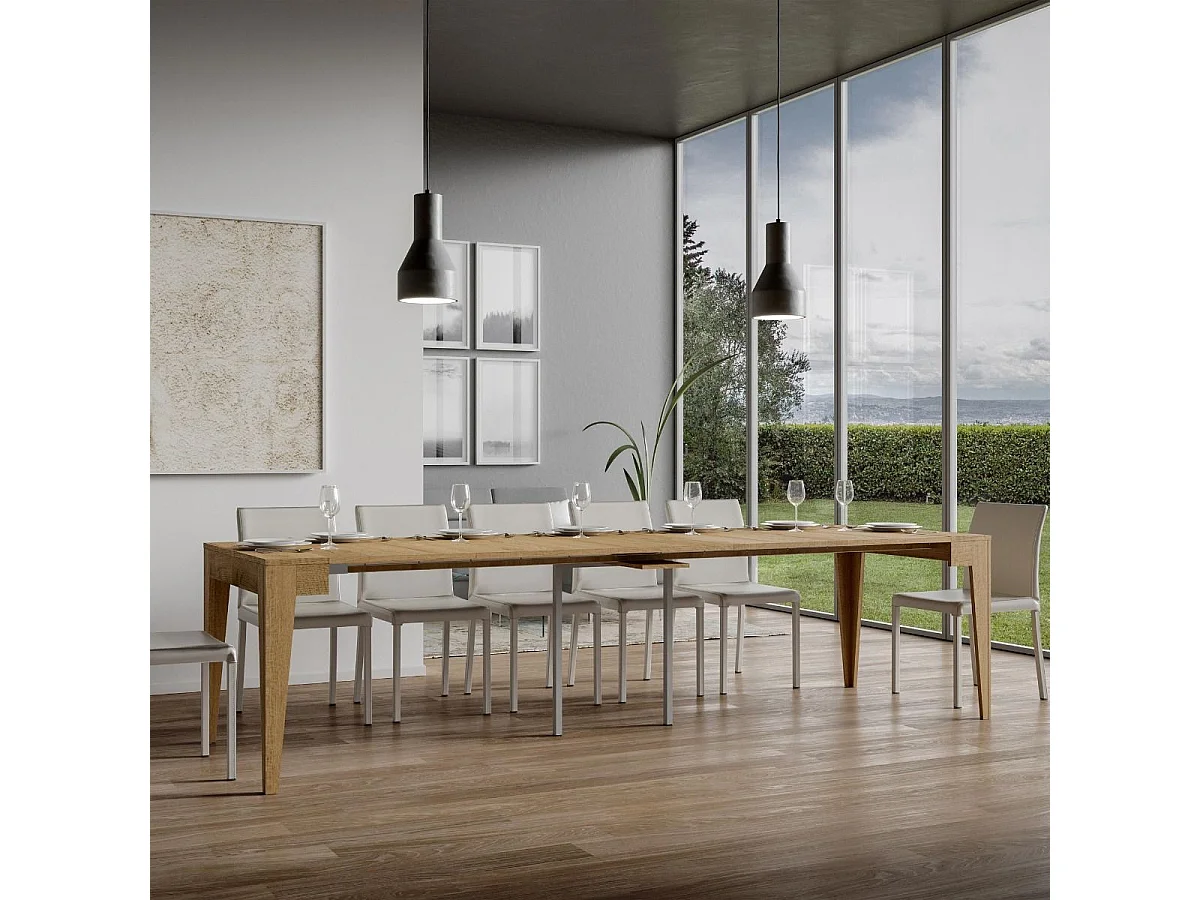 Console extensible 90x42/302 cm Isotta chêne nature