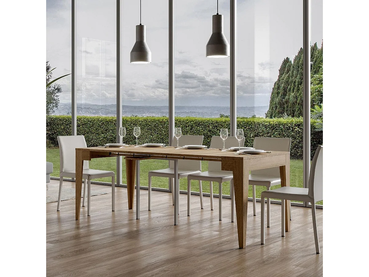 Consola extensible 90x42/302 cm Isotta roble natural