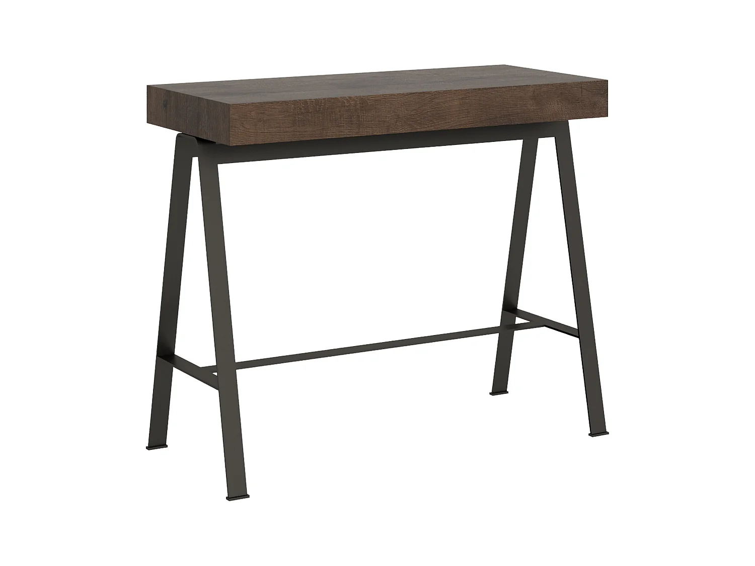 Console extensible 90x40/196 cm Banco Small Noyer cadre Anthracite