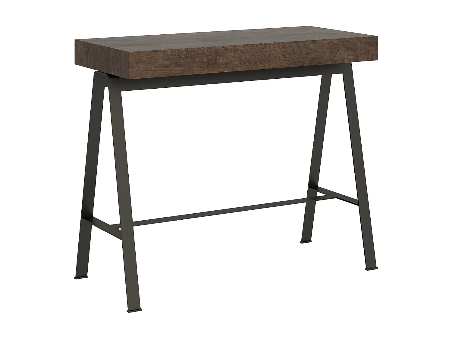 Console extensible 90x40/196 cm Banco Small Noyer cadre Anthracite