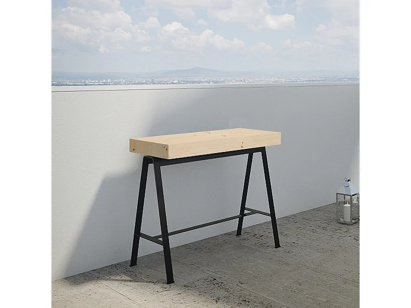 Console Iris Small Premium Sapin Nature cadre Anthracite