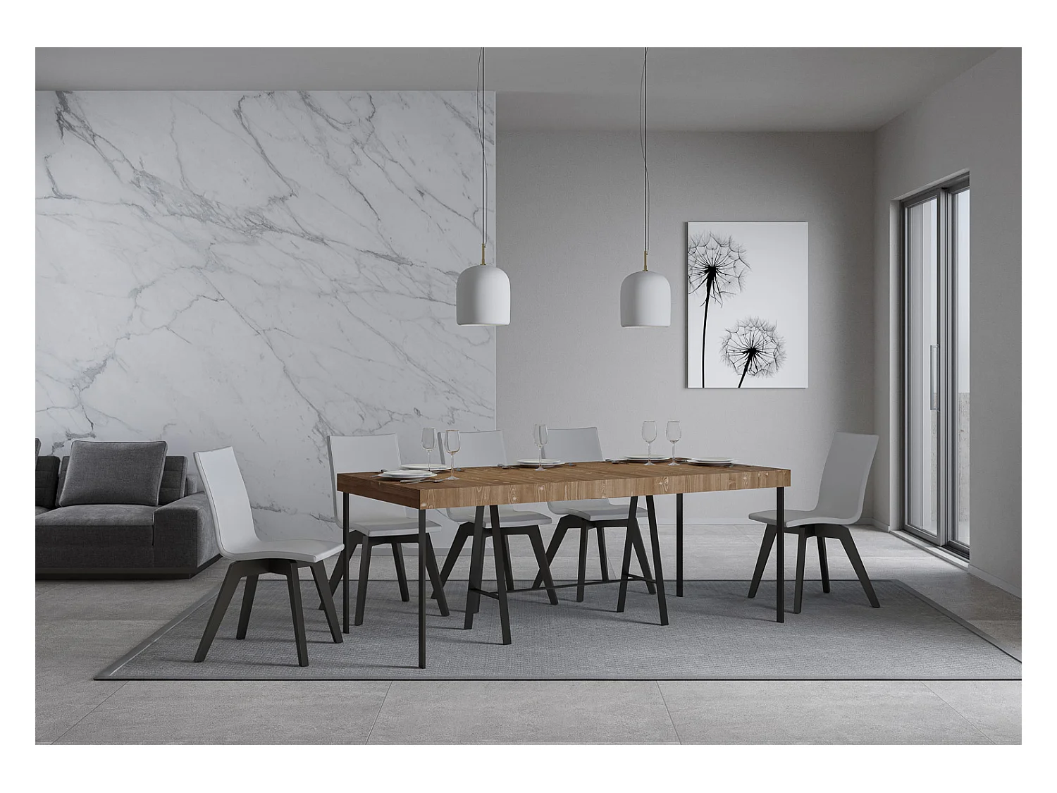 Console Iris Small Premium Sapin Nature cadre Anthracite