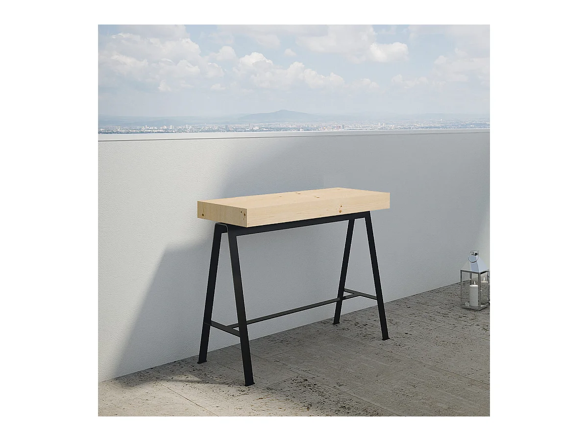 Console Iris Small Premium Sapin Nature cadre Anthracite