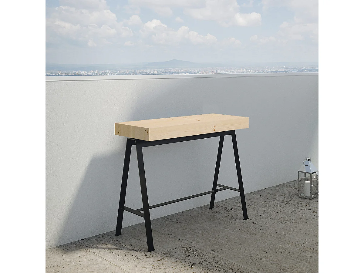 Console Iris Small Premium Sapin Nature cadre Anthracite