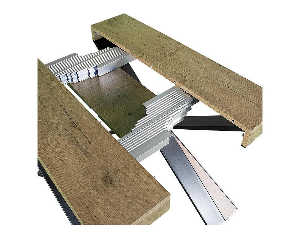 Konsola rozkładana 90x40/300 cm Diago Frassino biała rama w kolorze Antracytu