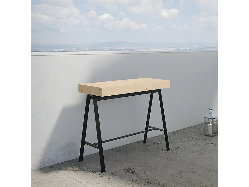 Console Iris Sapin Nature cadre Anthracite