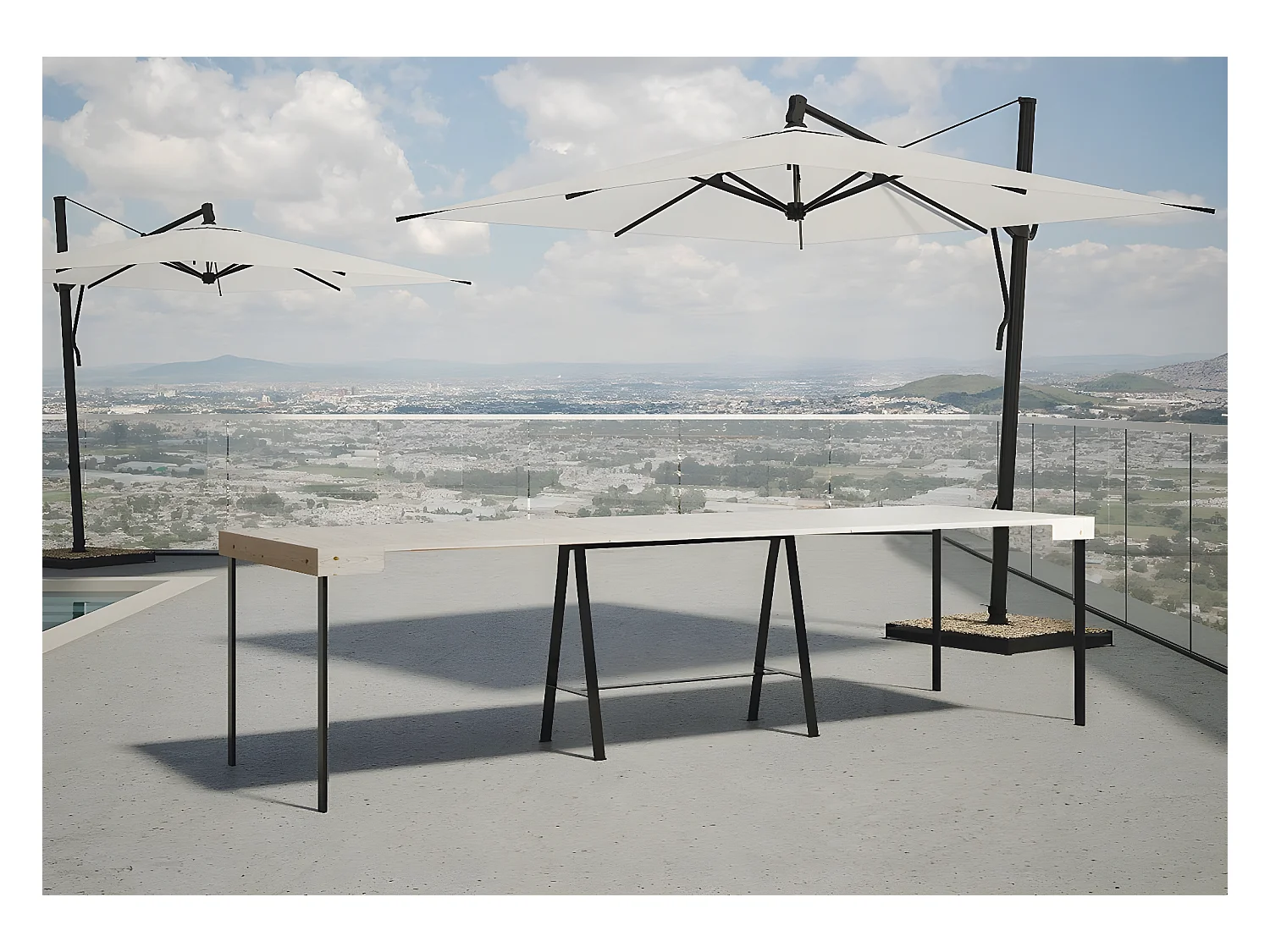 Console Iris Sapin Nature cadre Anthracite