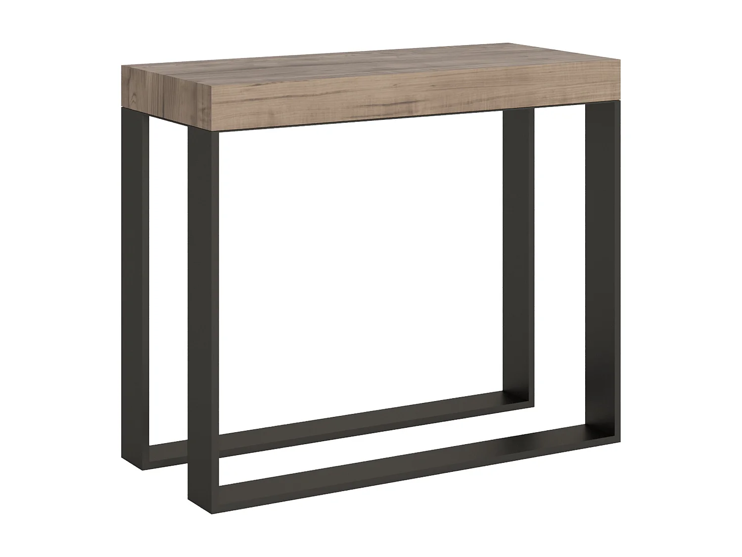 Console extensible 90x40/300 cm Elettra Chêne Nature cadre Anthracite